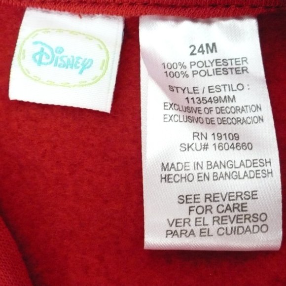 Disney Mickey Mouse Outfit Toddler 24M Hooded Sweat Shirt & Black Sweatpants Set - Picture 7 of 10